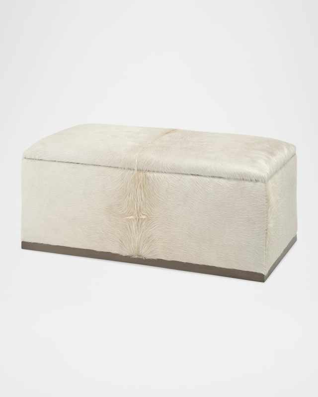 Ayushi Hair on Hide Storage Bench, 45"